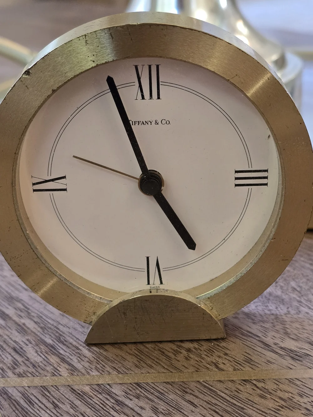 Tiffany & Co. Gold Round Table Clock
